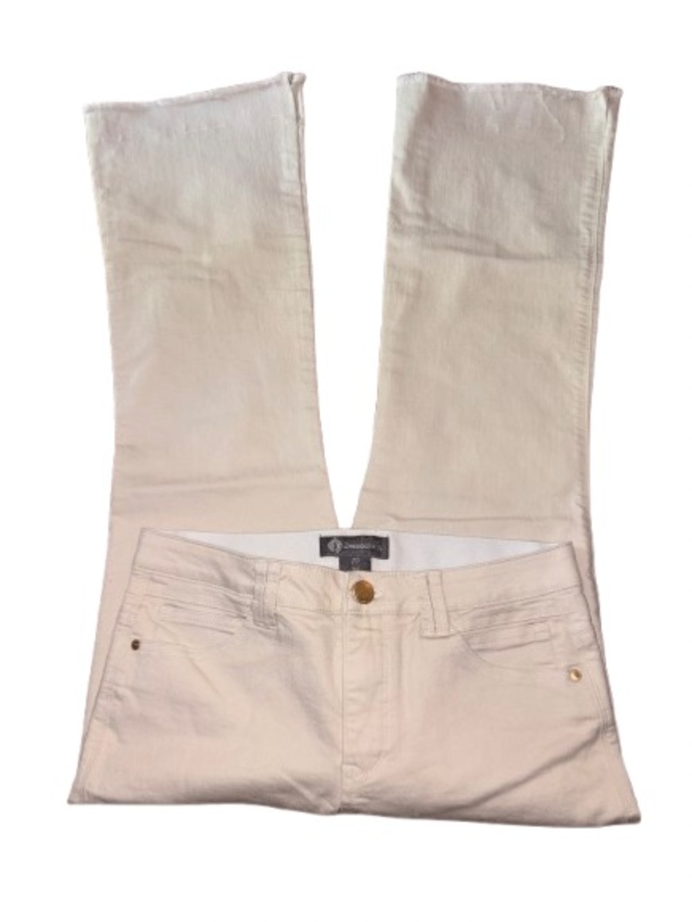 Democracy AB Solution Skyrise cream denim jeans with frayed hem size 10 - Picture 4 of 11
